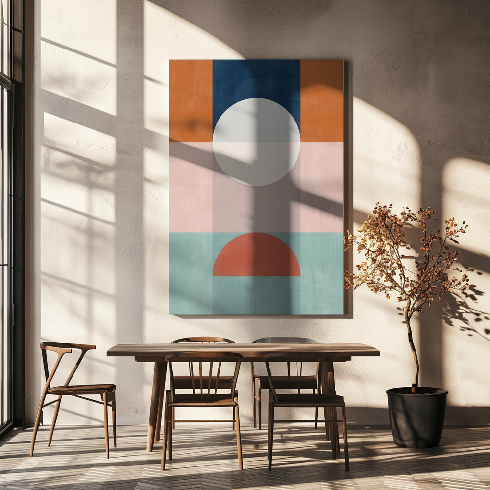 Obra de arte geométrica abstracta con tonos terrosos | Impresiones en Lienzo