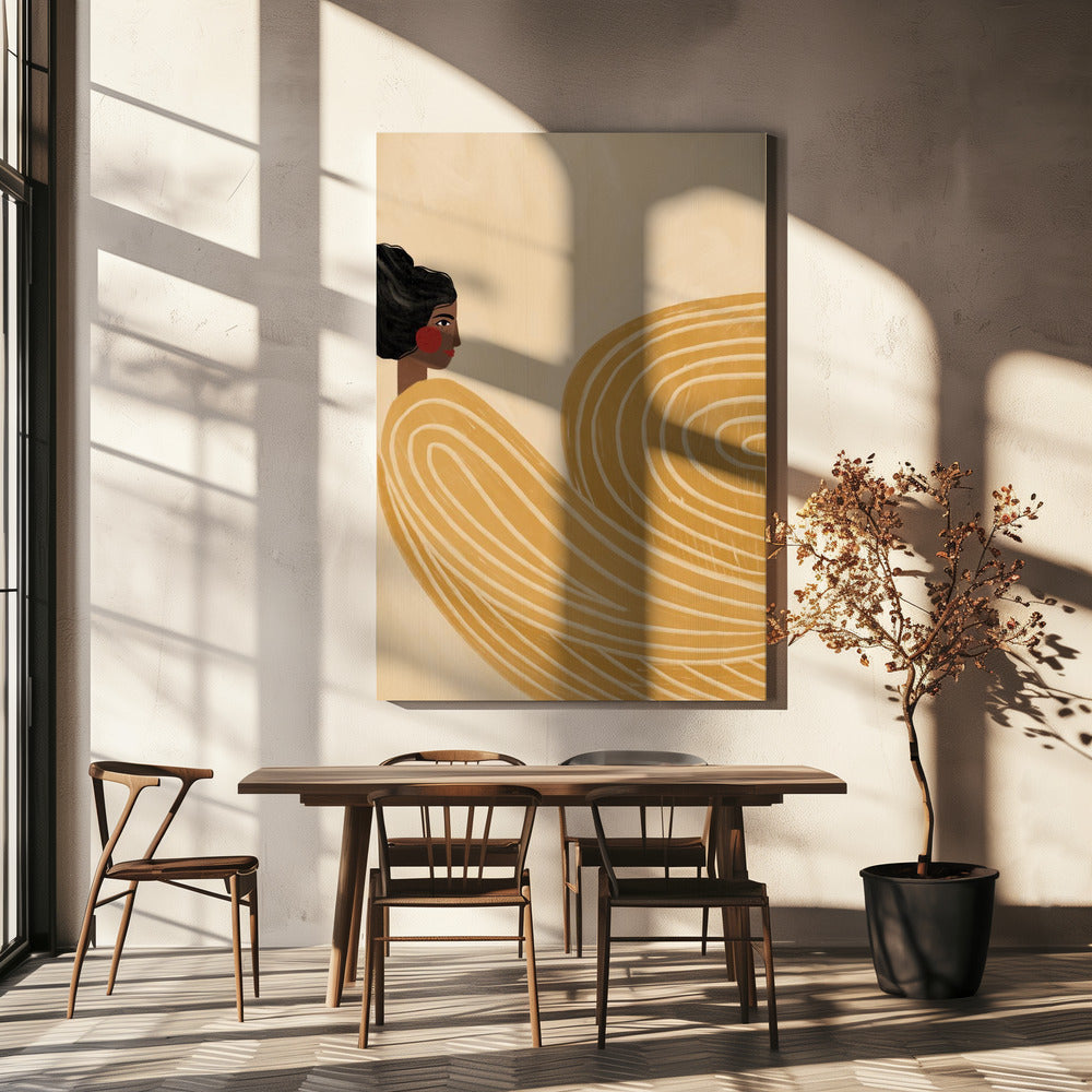 La femme aux rayures jaunes | Tableaux sur Toile