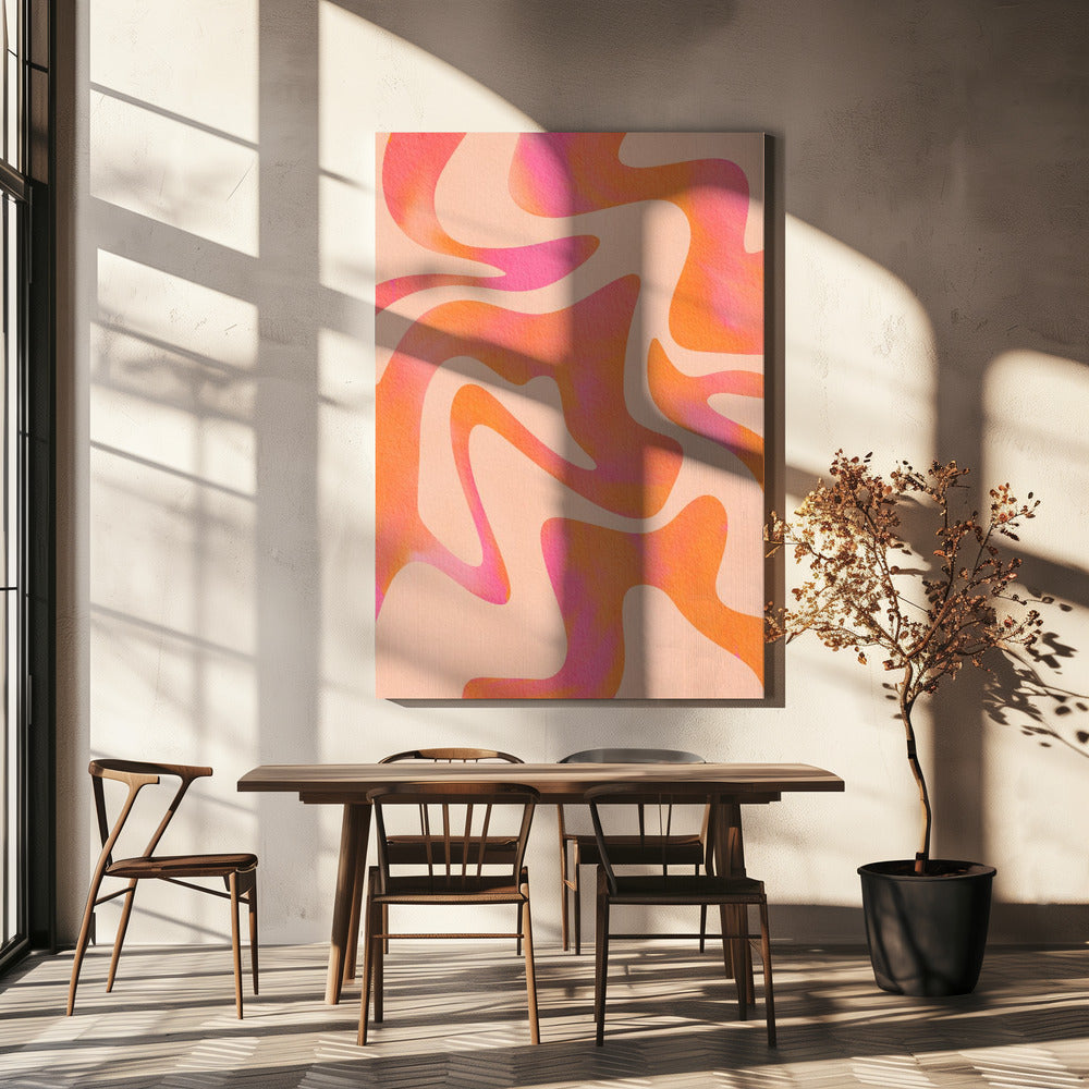 Onda abstracta - Peach Fuzz | Impresiones en Lienzo