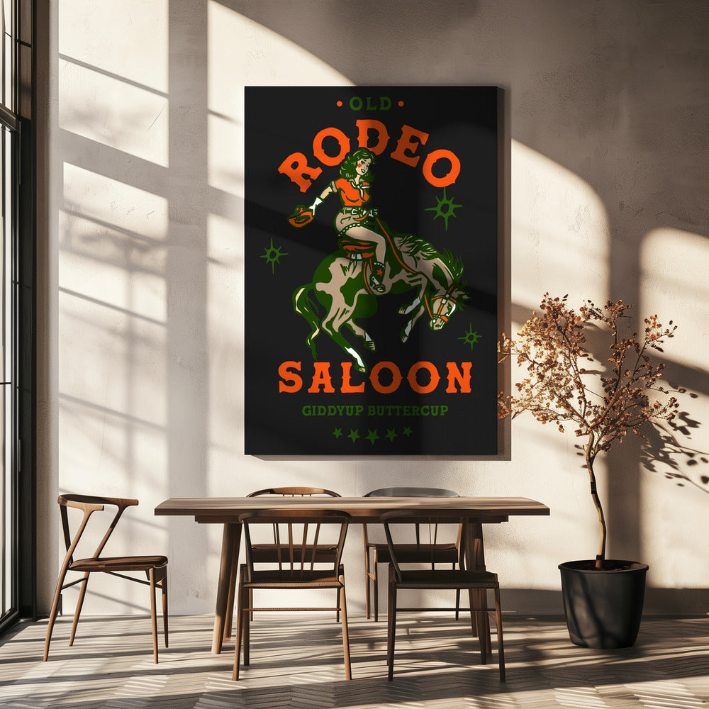 Vaquera del antiguo salón de rodeo: ¡Arre, Buttercup! Impresiones en Lienzo