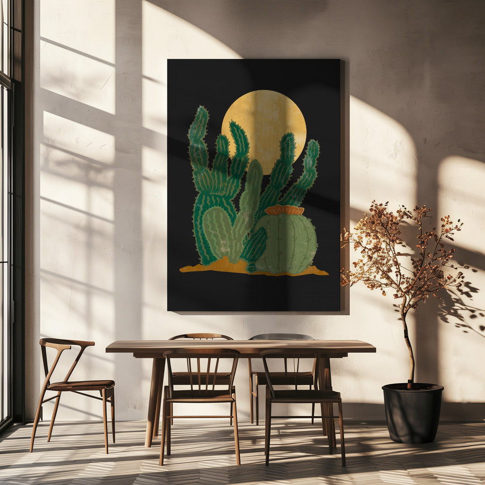 Americana moderna e cactus | Stampe su Tela