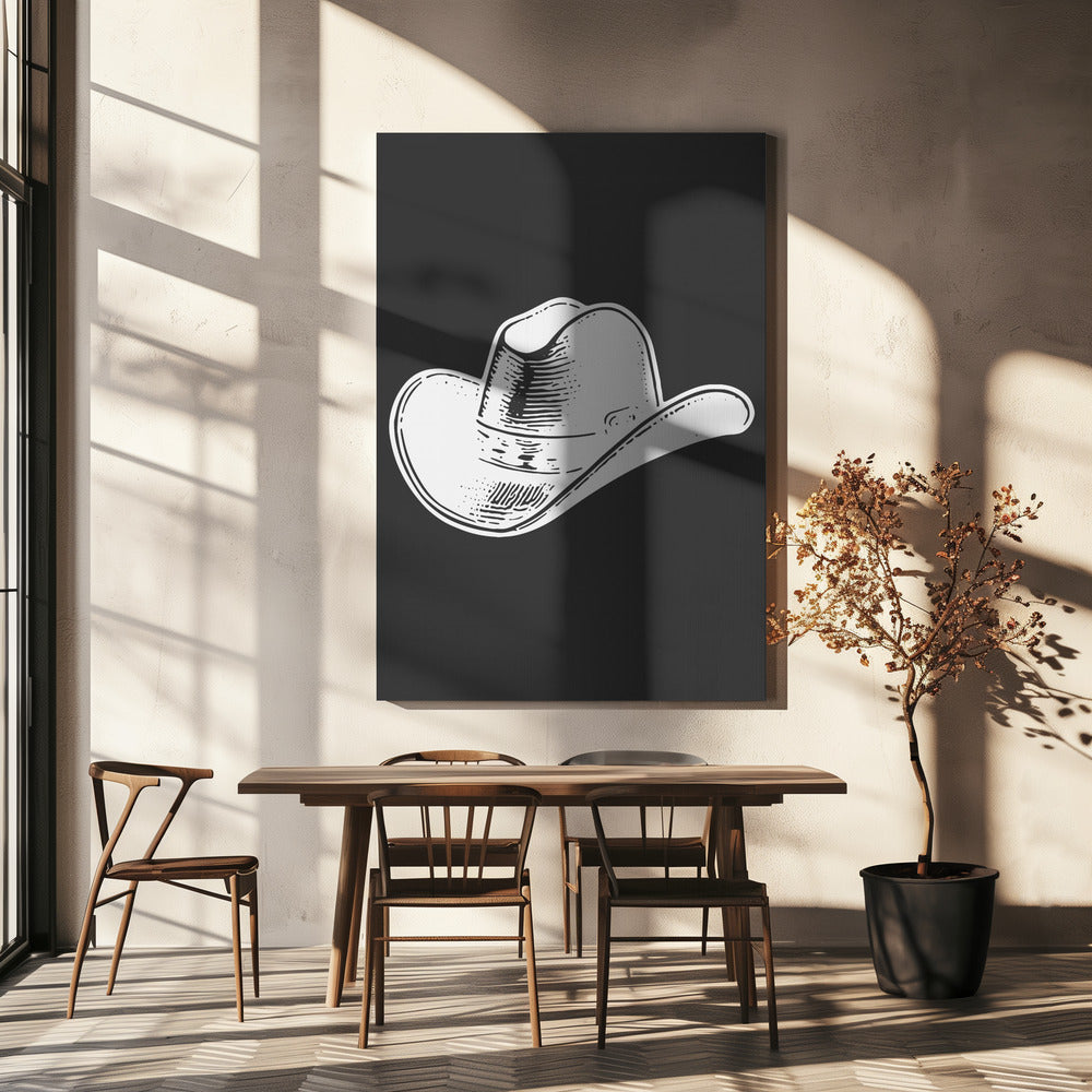 Chapeau de cowboy noir | Tableaux sur Toile
