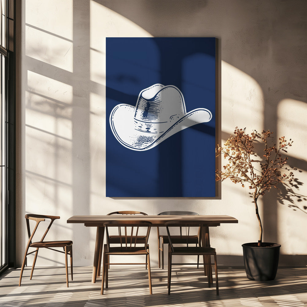Chapeau de cowboy bleu marine | Tableaux sur Toile