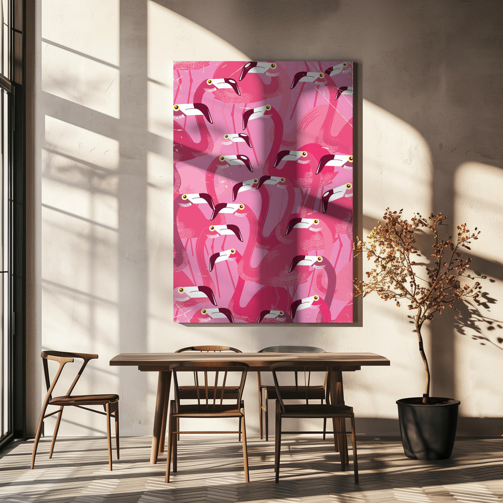 Flock of Flamingos | Canvas