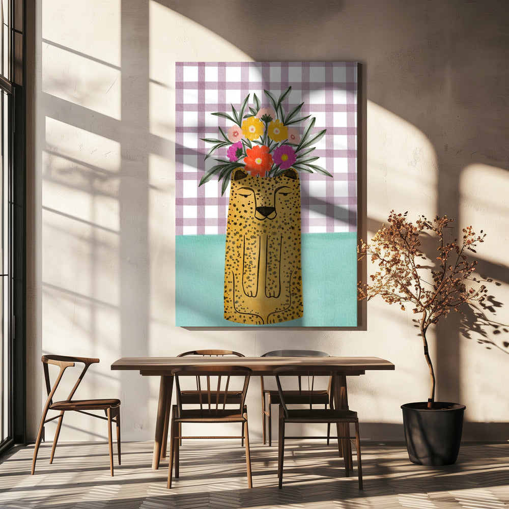 Léopard et fleurs | Tableaux sur Toile