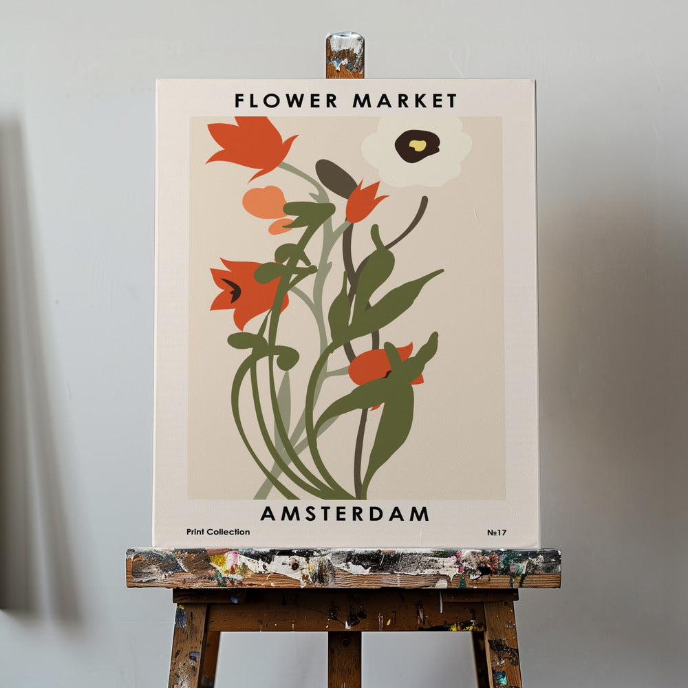 Marché aux fleurs d'Amsterdam | Tableaux sur Toile