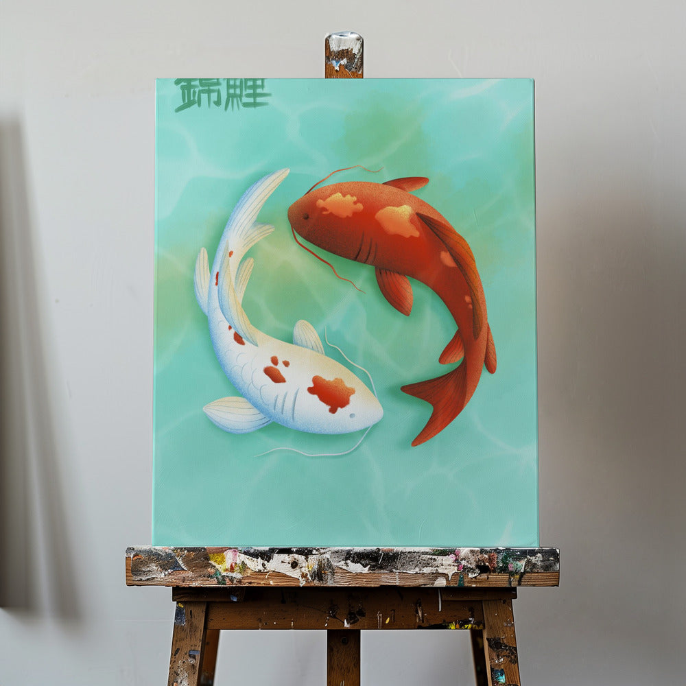 Amor de koi | Impresiones en Lienzo