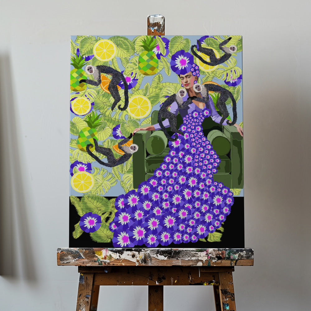 Frida w ogrodzie | Wydruki na łótnie