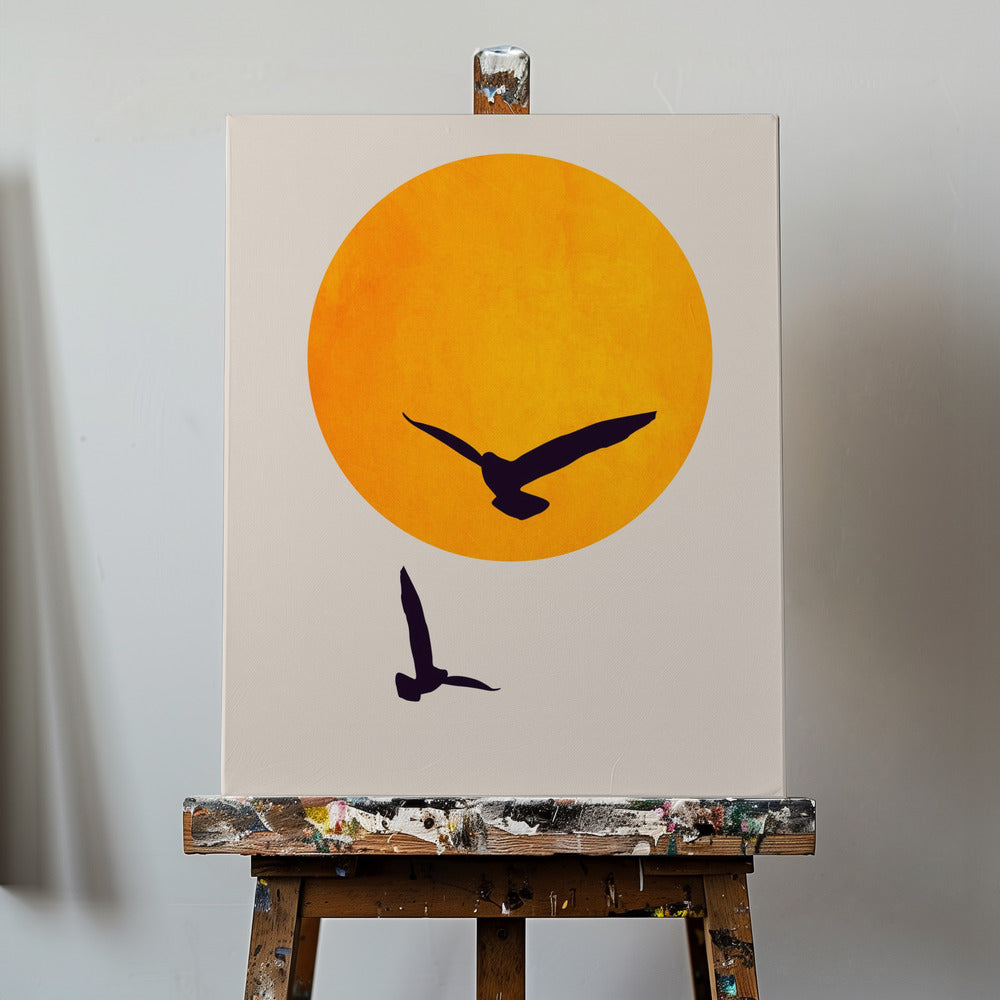 Fåglar i himlen | Canvas