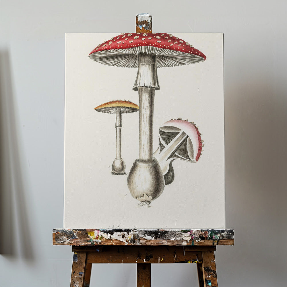 Illustrazione dell'Amanita Muscaria. Botanica medica 1836 | Stampe su Tela