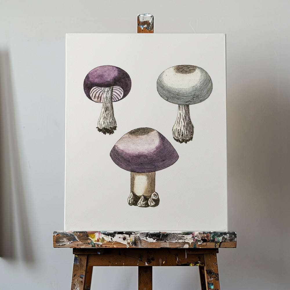 Champignon violet Webcap dessiné à la main | Tableaux sur Toile