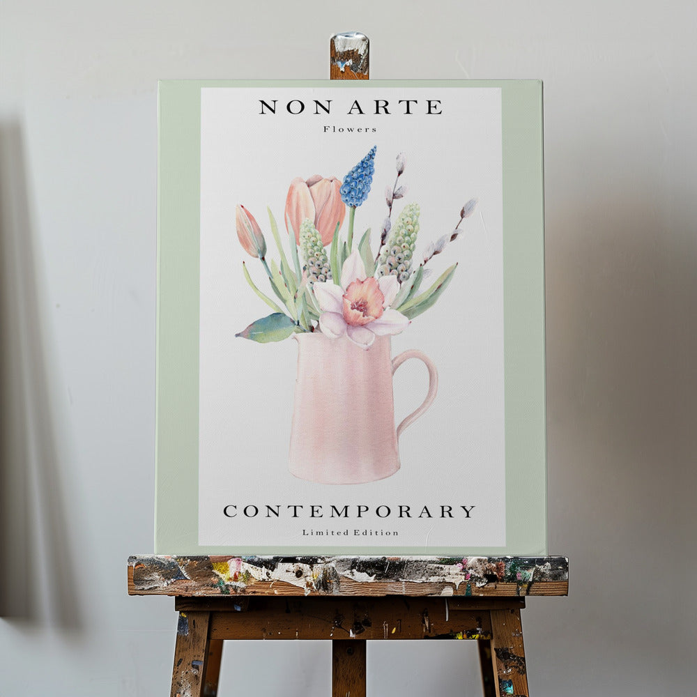 Niet-Kunst Groene bloemenvaas | Canvasprints