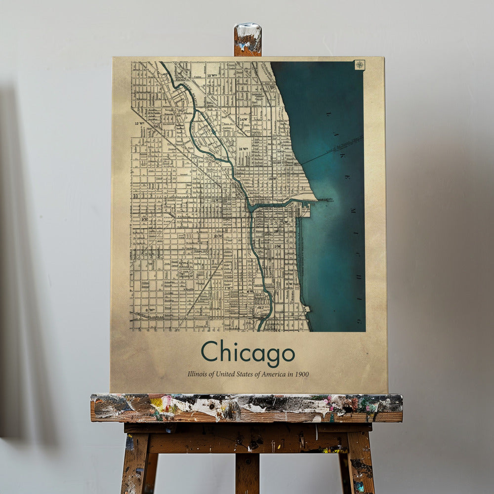 Mapa de Chicago | Impresiones en Lienzo