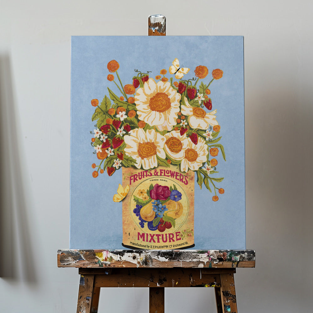 Flowers In a Vintage Tea Can | Canvas