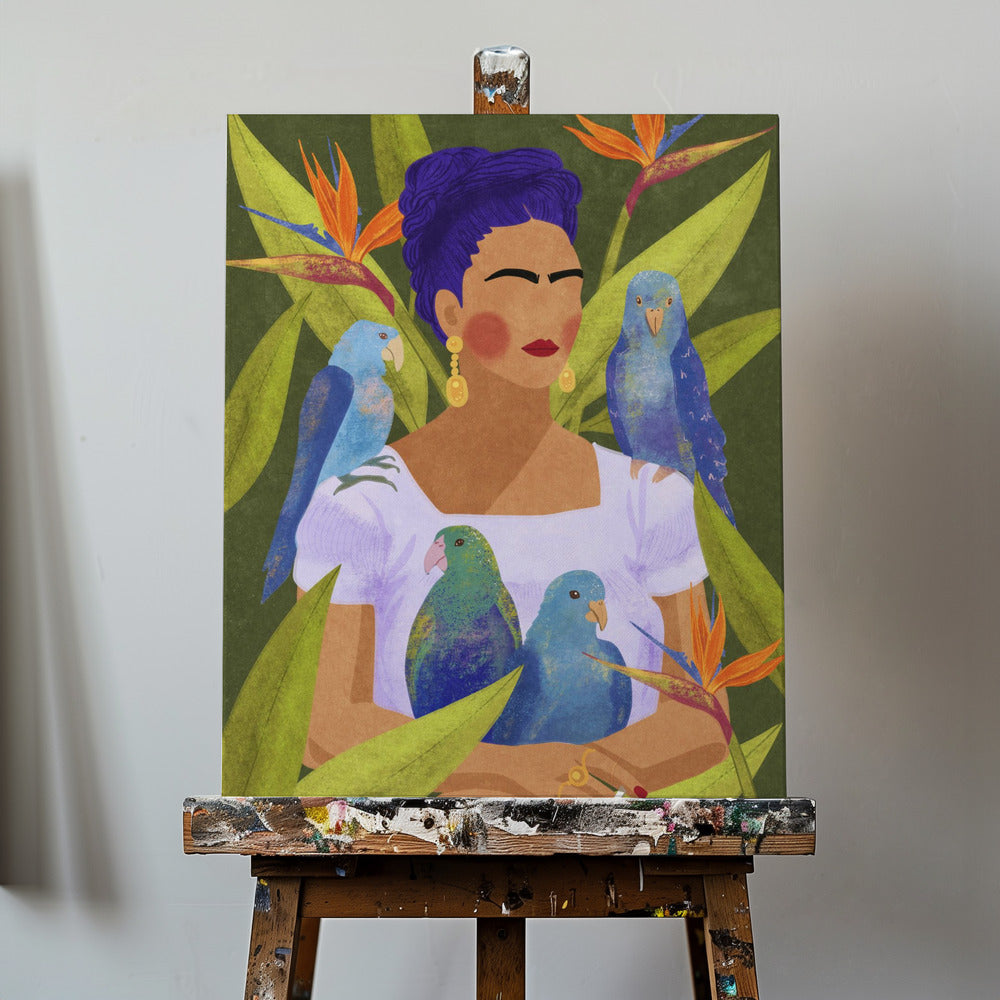 Frida et les oiseaux | Tableaux sur Toile
