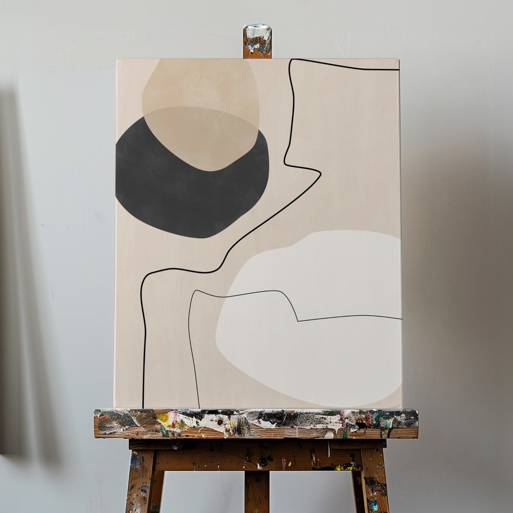 Organiska former och linjer målning | Canvas