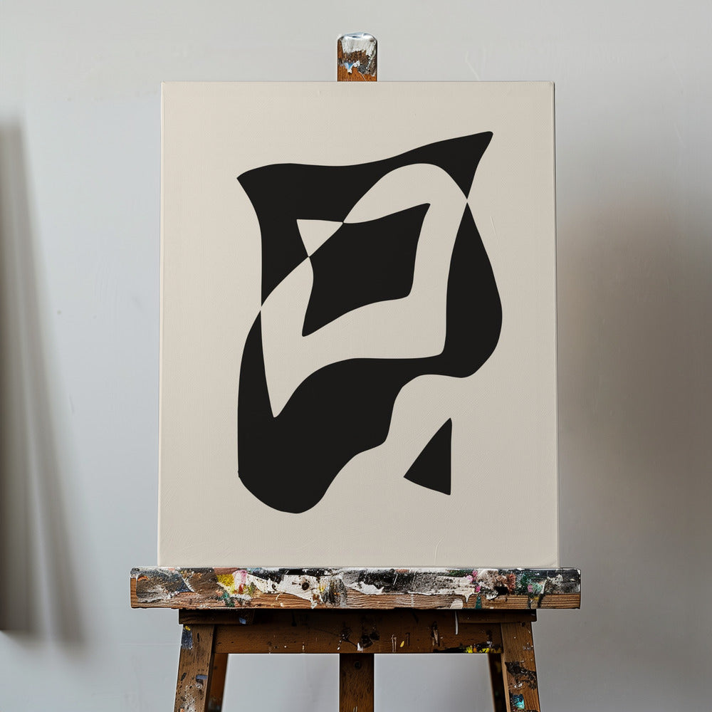 Composizione geometrica audace in bianco e nero | Stampe su Tela