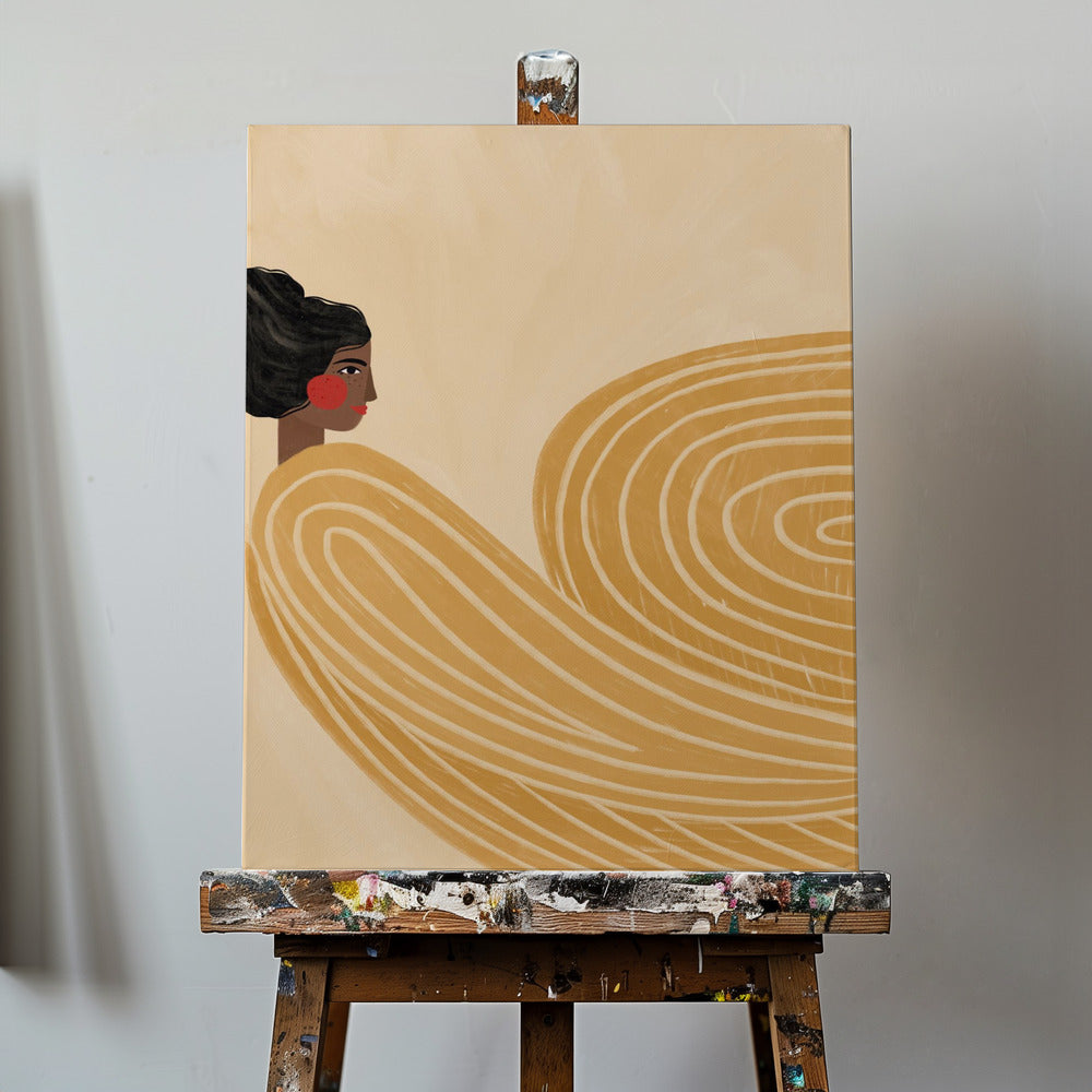 La femme aux rayures jaunes | Tableaux sur Toile