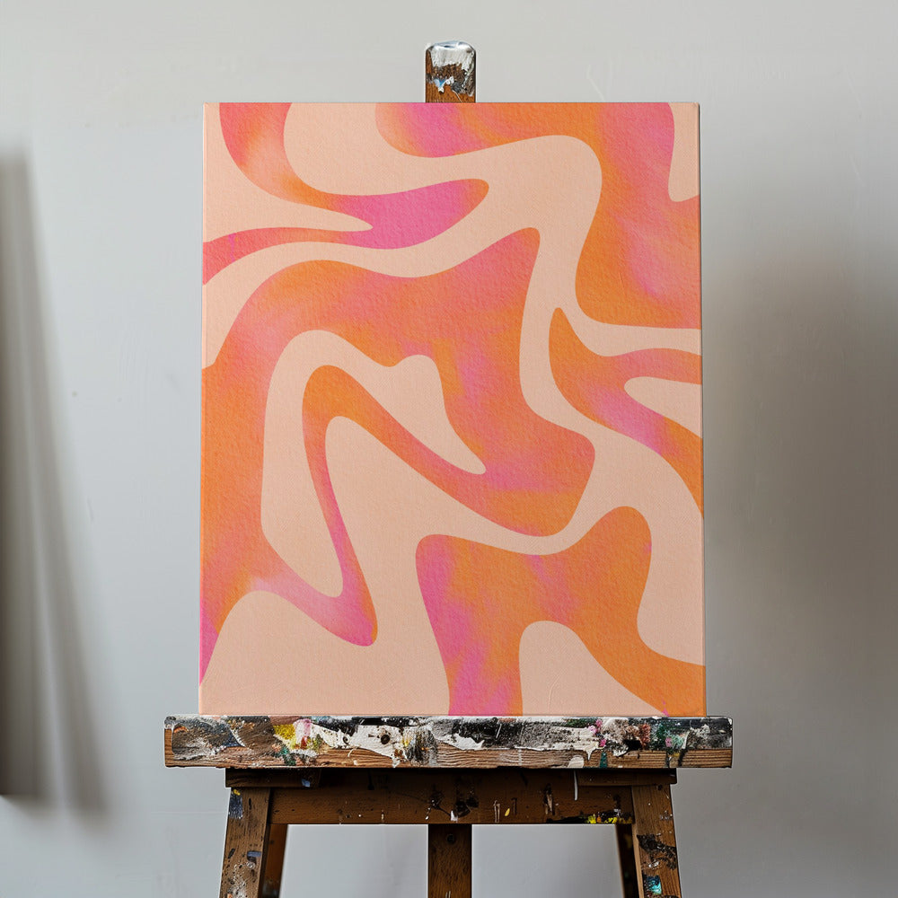 Onda abstracta - Peach Fuzz | Impresiones en Lienzo