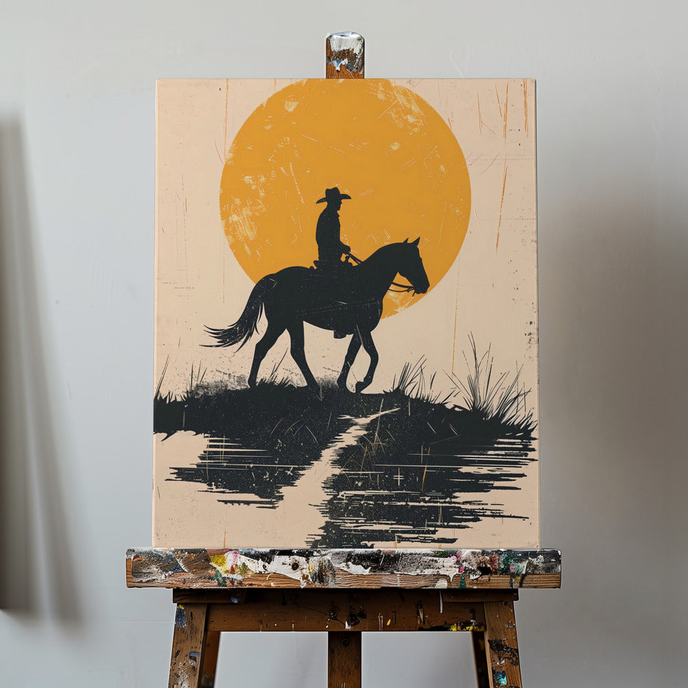 Cowboy i solnedgången | Canvas