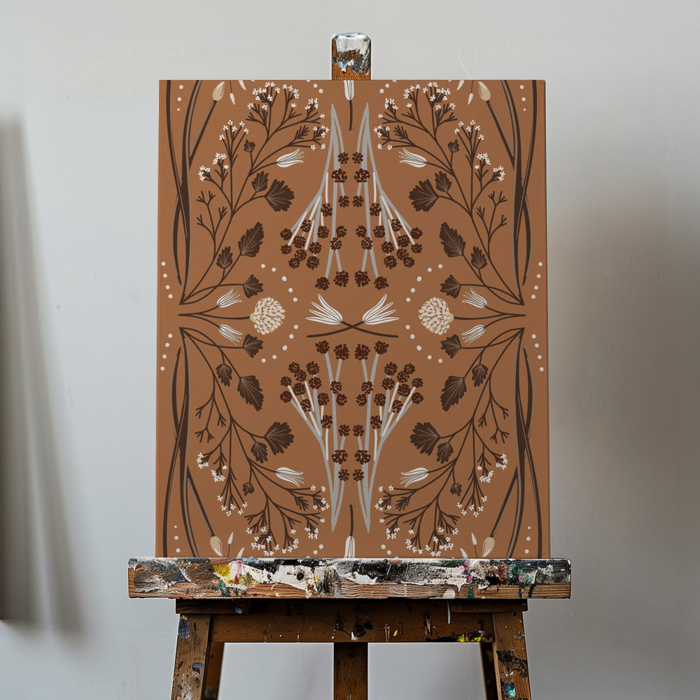 Folk Mirrored Botanicals - Earth Tones | Canvas