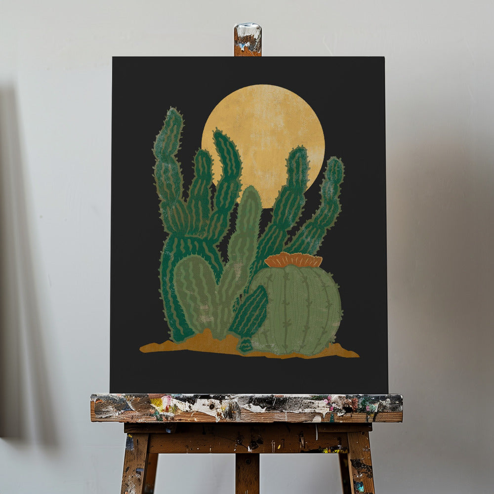 Americana moderna e cactus | Stampe su Tela