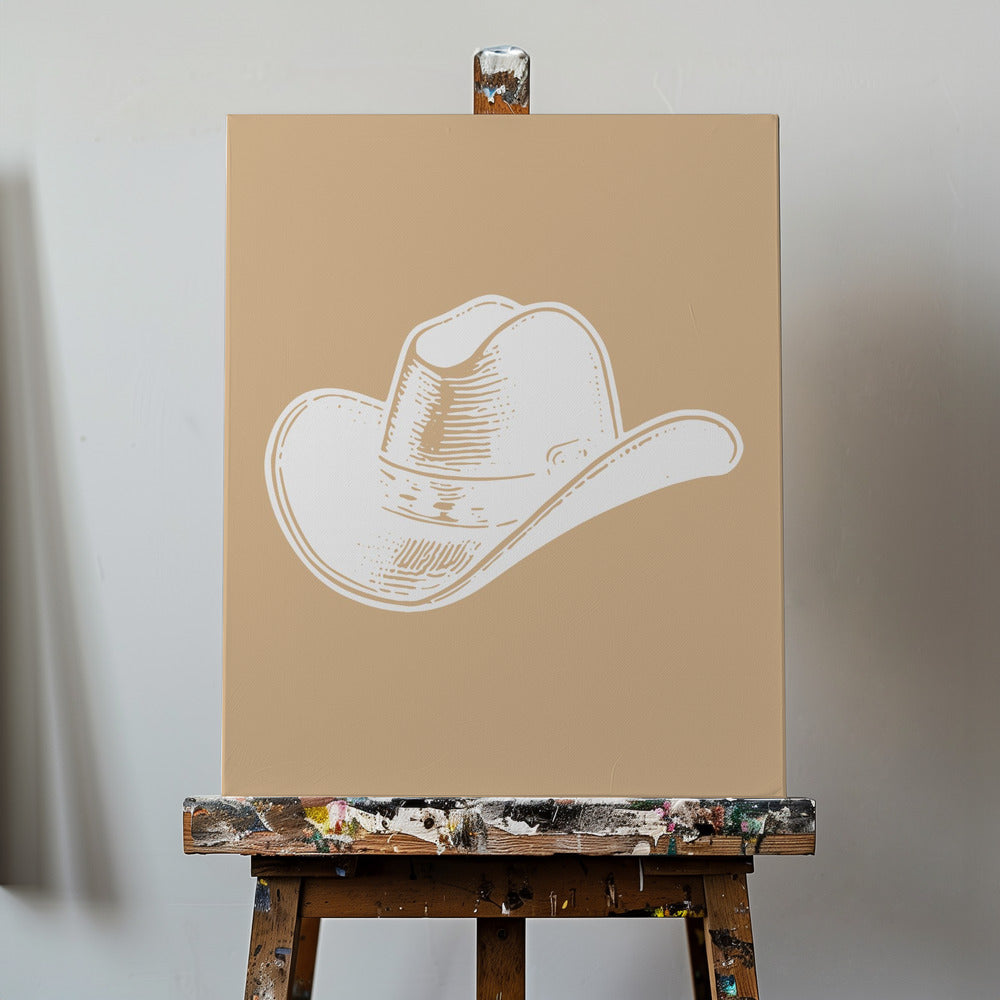 Neutral cowboyhat | Lærredsbilleder