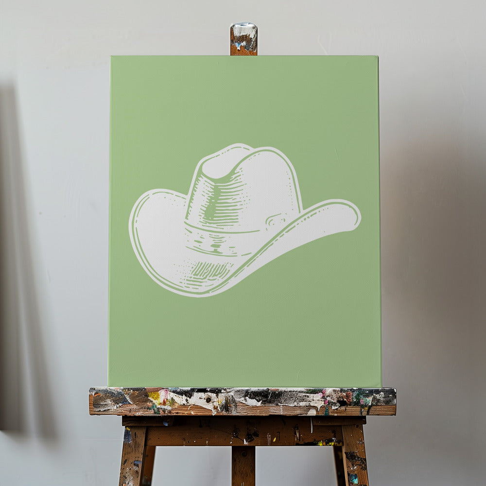 Cappello da cowboy verde salvia | Stampe su Tela