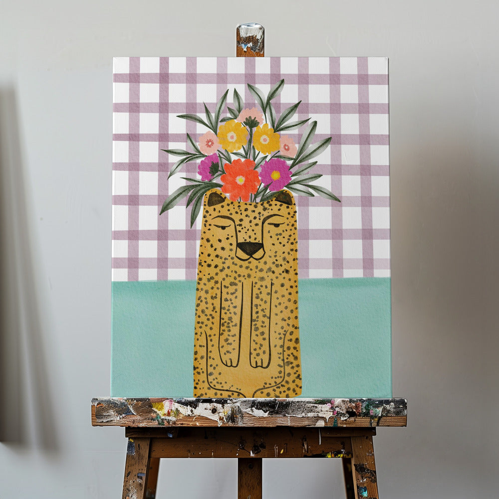 Léopard et fleurs | Tableaux sur Toile