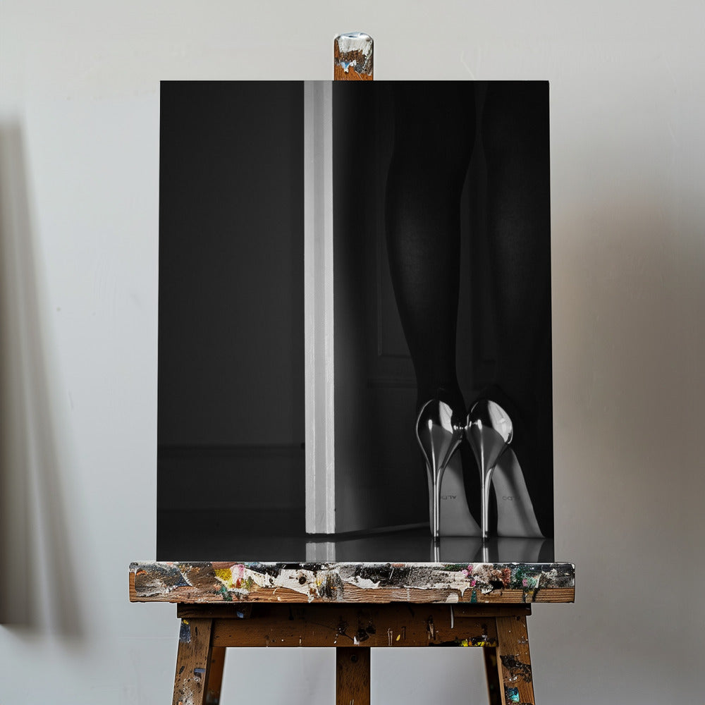 noir + blanc + porte | Tableaux sur Toile