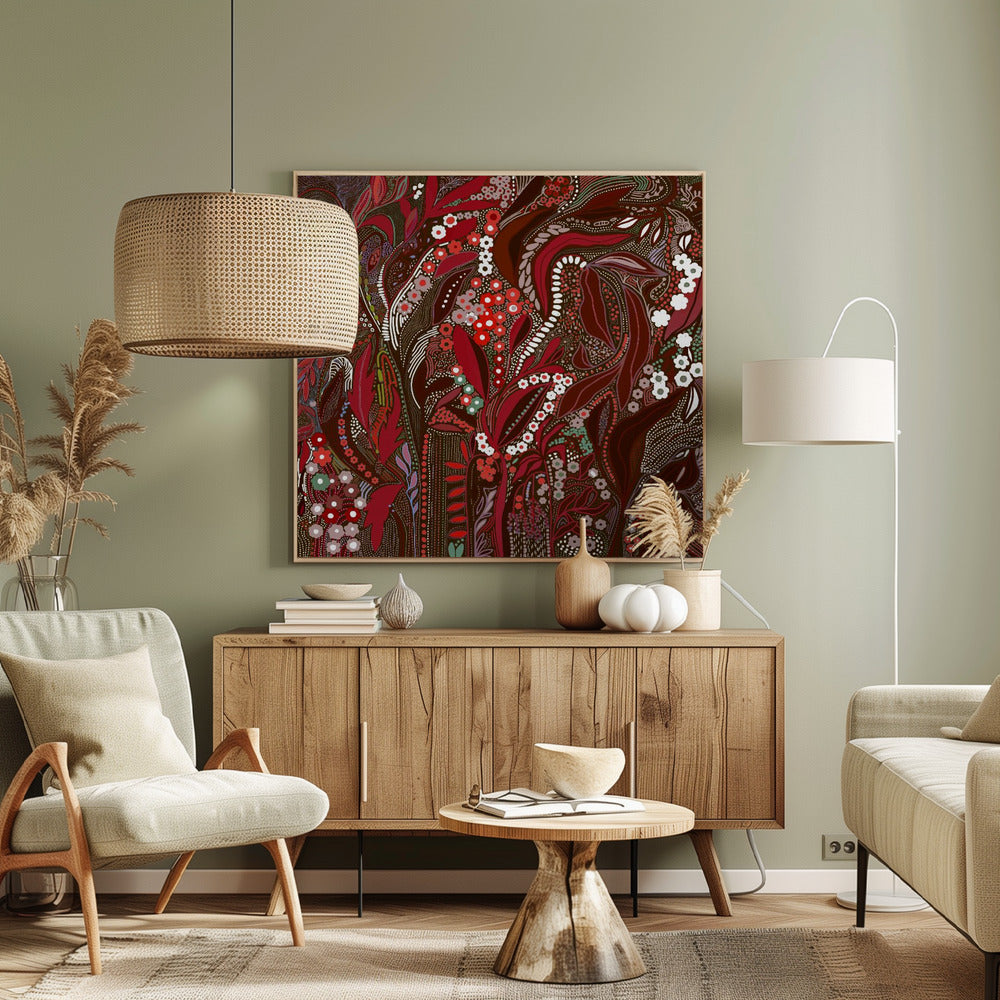 Crimson Isle’s Verdant Secret | Canvas