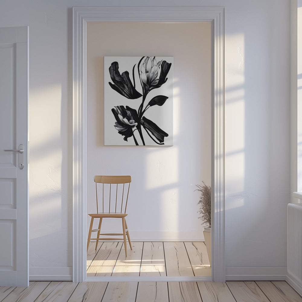 Sort blomst | Lærredsbilleder