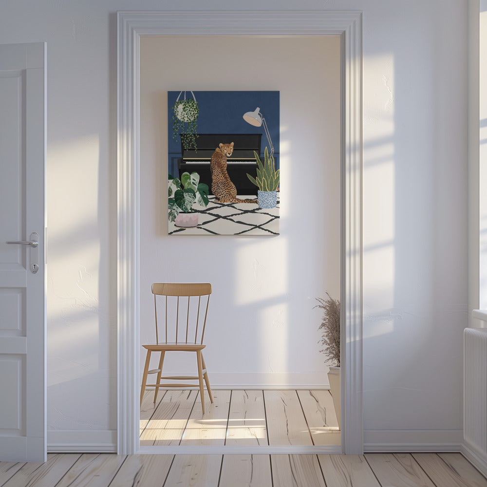 Guépard jouant du piano | Tableaux sur Toile