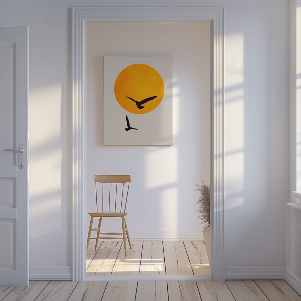 Fåglar i himlen | Canvas