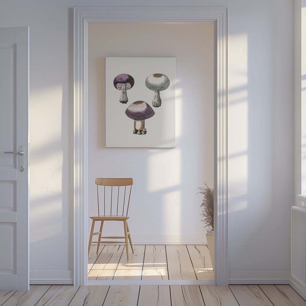 Champignon violet Webcap dessiné à la main | Tableaux sur Toile