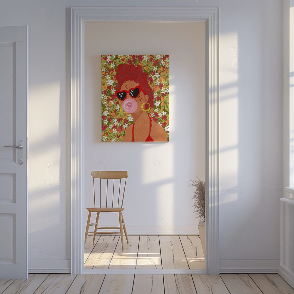 La dama de la fresa Impresiones en Lienzo