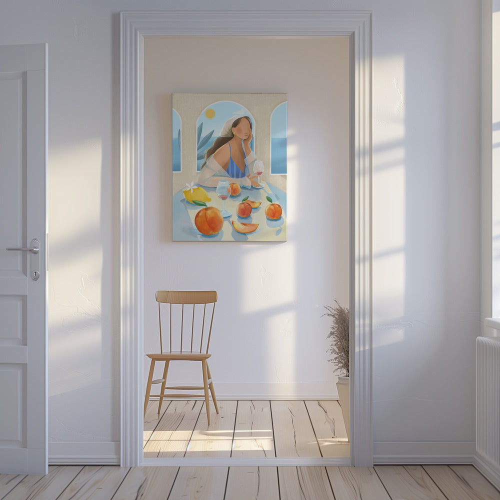 Flicka med persikor | Canvas