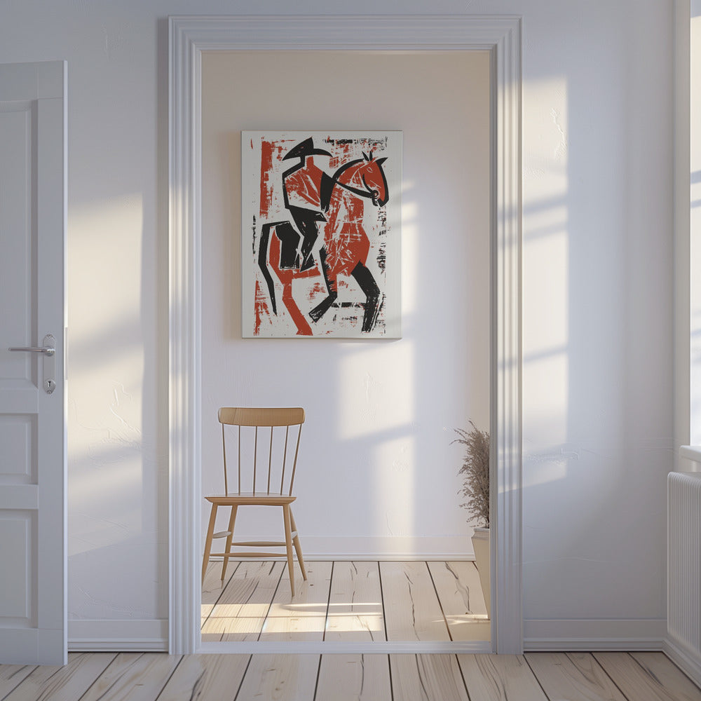 Jinete de caballo abstracto | Impresiones en Lienzo