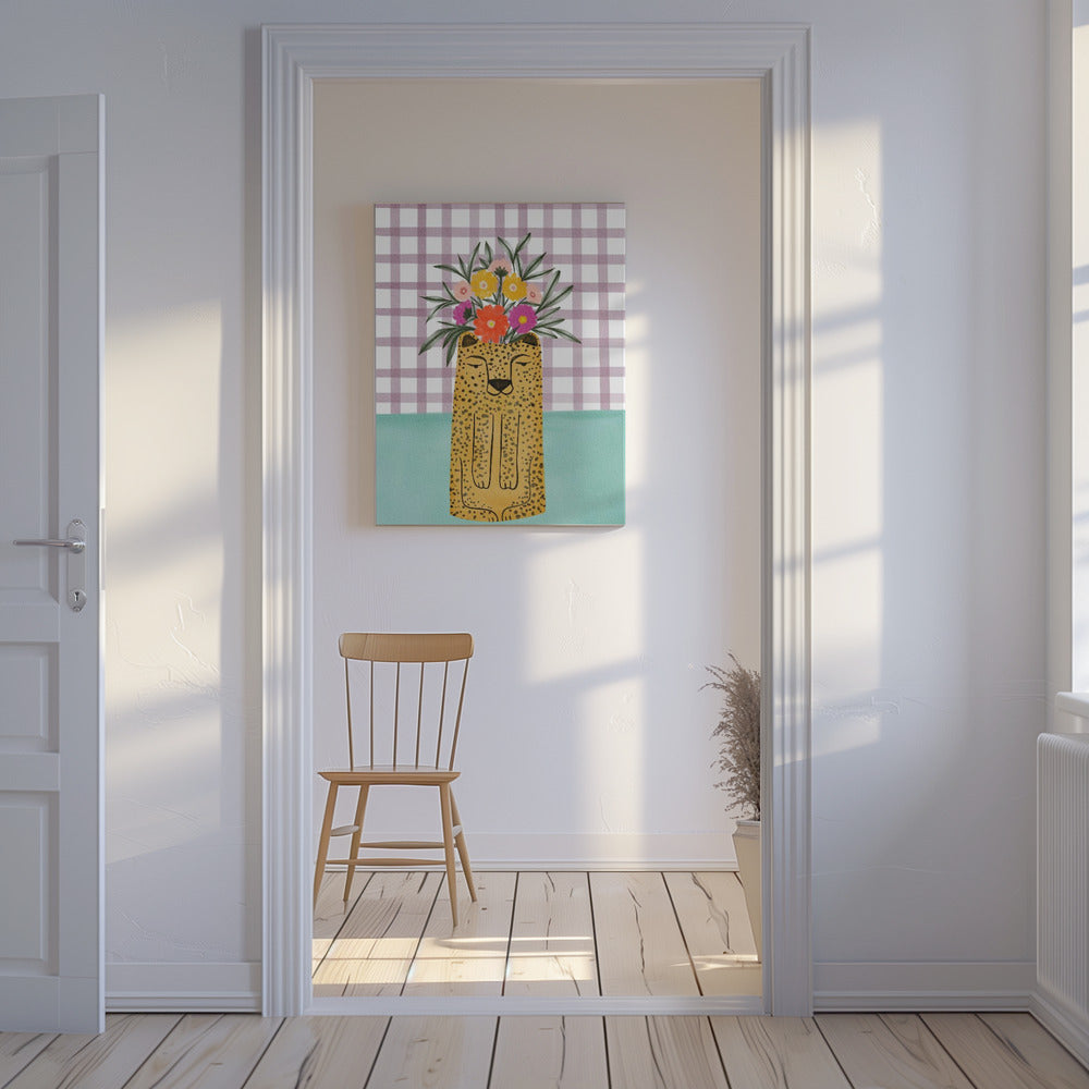 Léopard et fleurs | Tableaux sur Toile