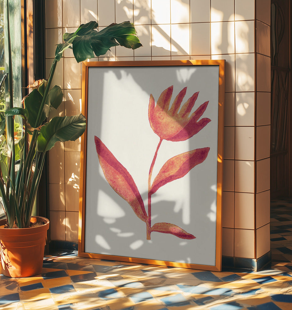 Linocut Flower / Viva Magenta | Poster