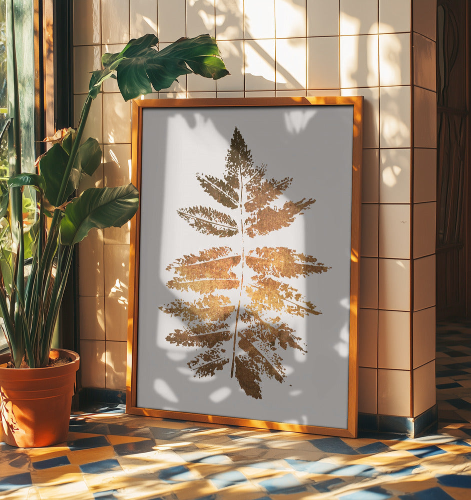 Oak Leaf Print Gold | Poster