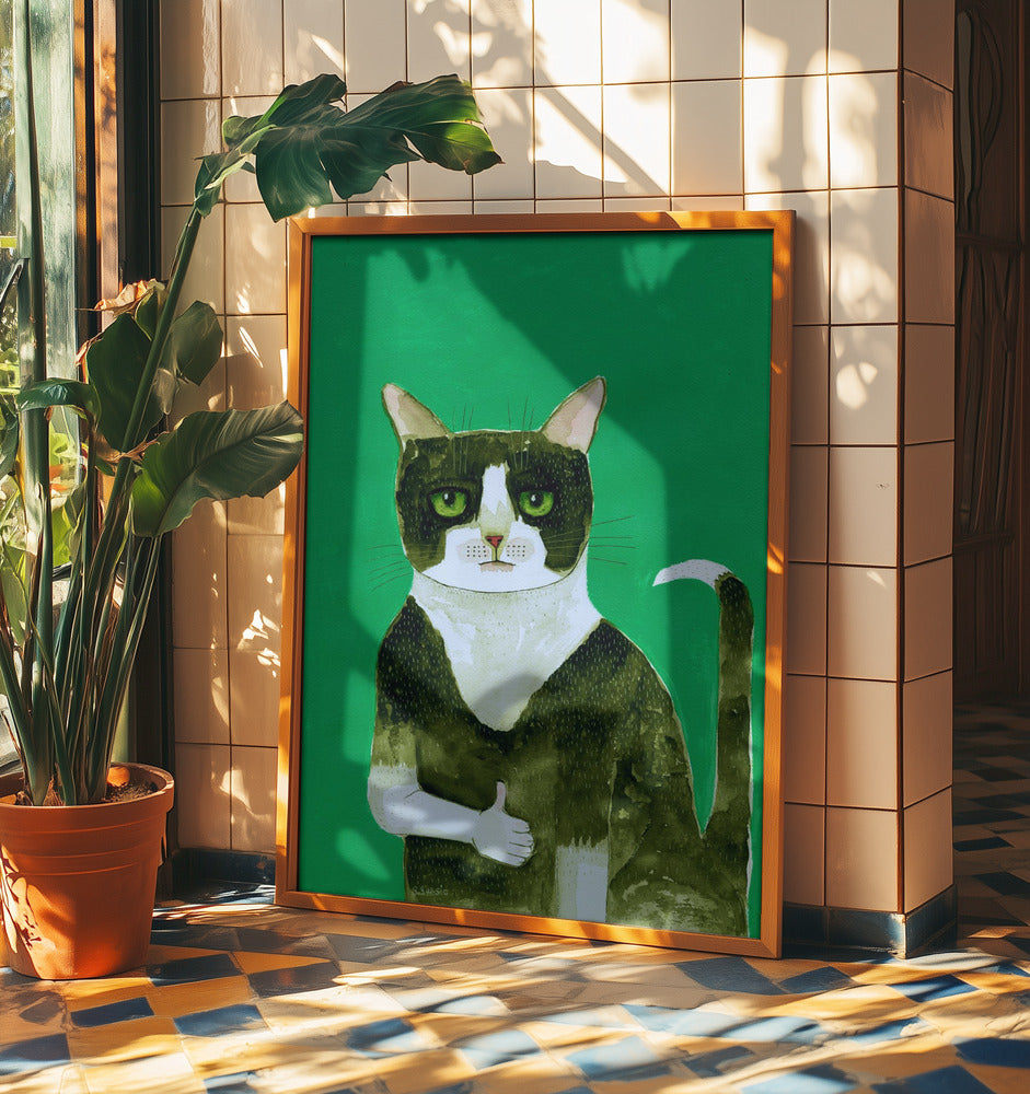 Tuxedo Cat Thumbs Up | Poster