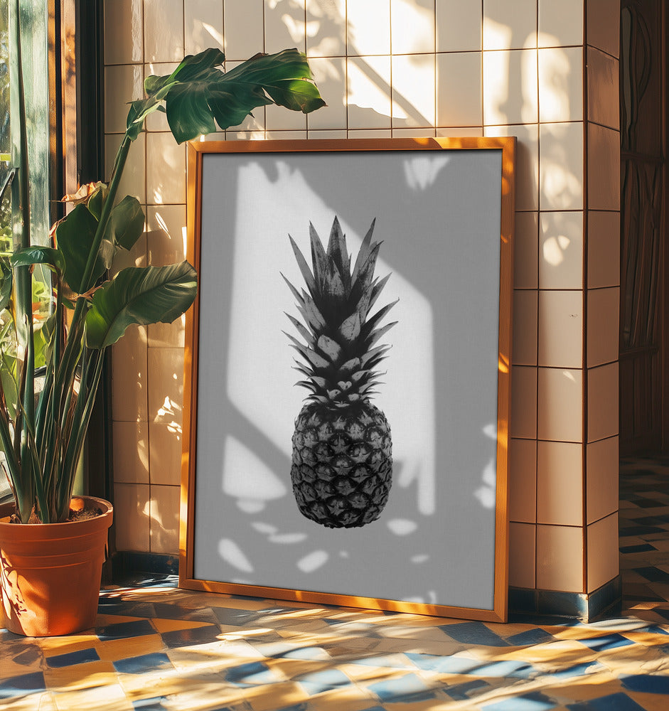 Ananas svart og hvit | Plakater - Kunsttrykk