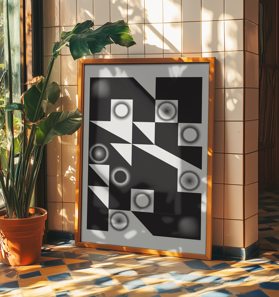 Squares and Triangles In Black | Poster