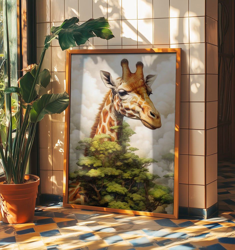 Giraff i akvarell | Djurkonst | Poster