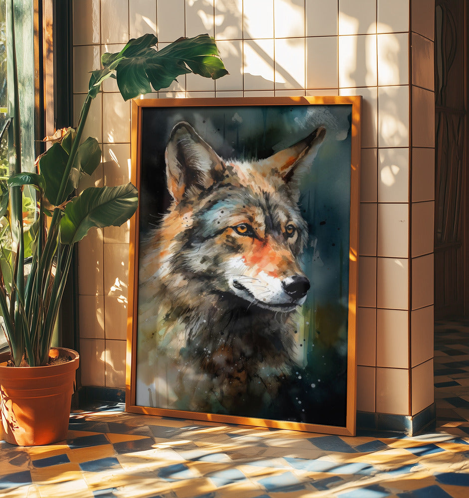 Wolf Watercolor Animal Art | Poster