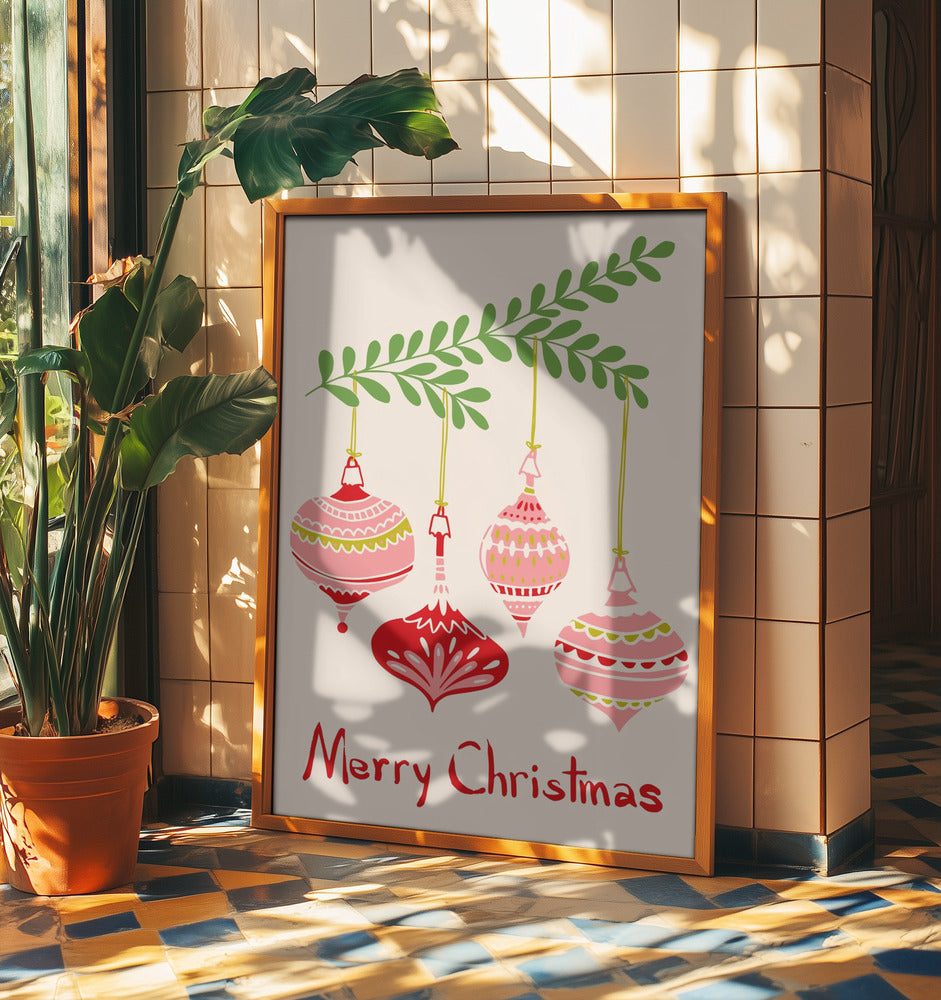 Fröhliche kleine Weihnachtskugeln | Poster