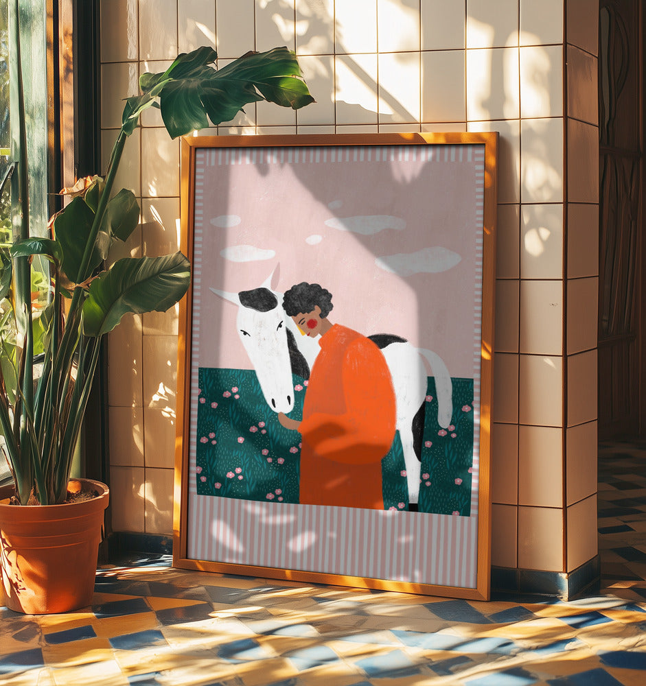 Vibrant Girl and Horse | Poster