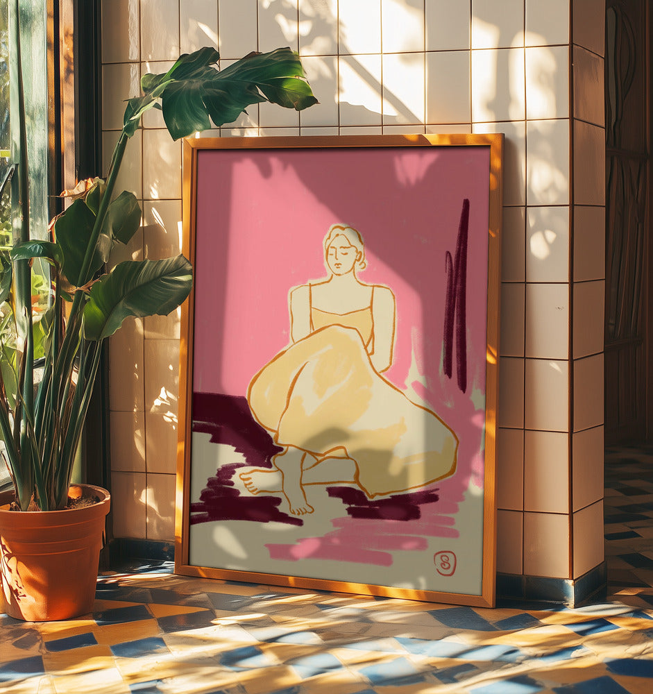 Seated Figure In A Flowing Dress | Poster