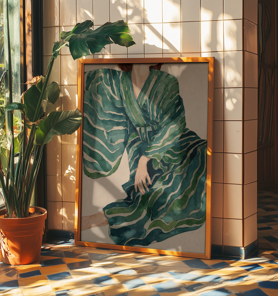 Green Kimono Flow | Poster